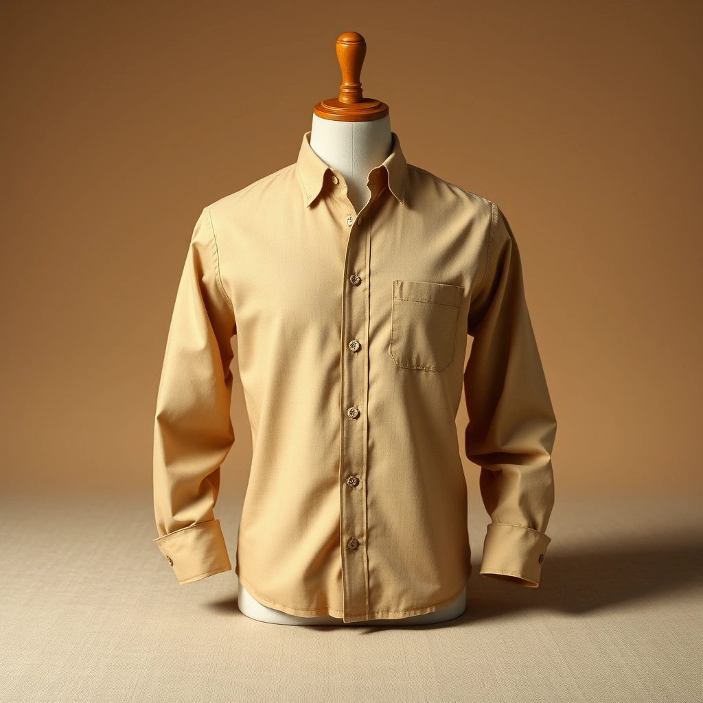 Chemise Ajustée Piqué Beige