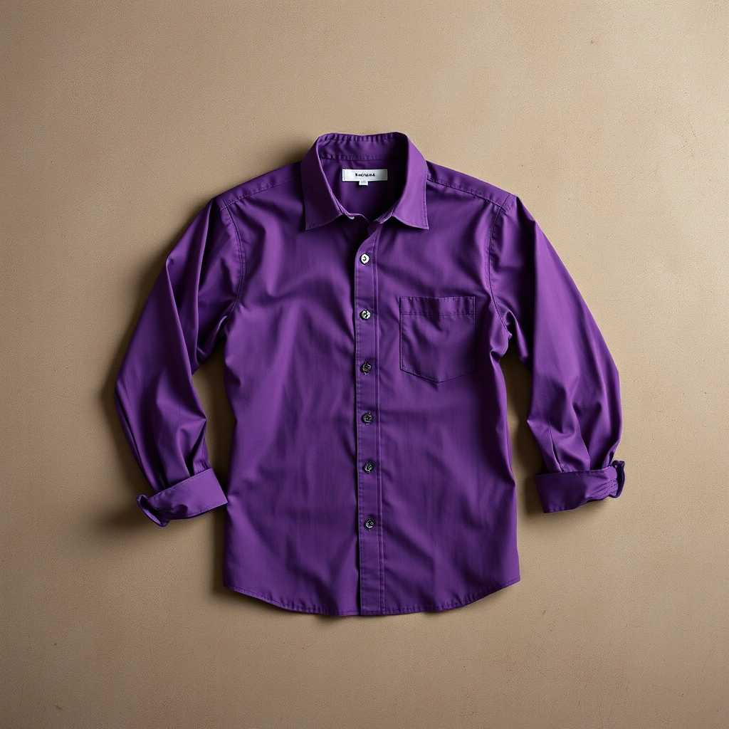 Chemise Cintrée en Coton Violet Enfant